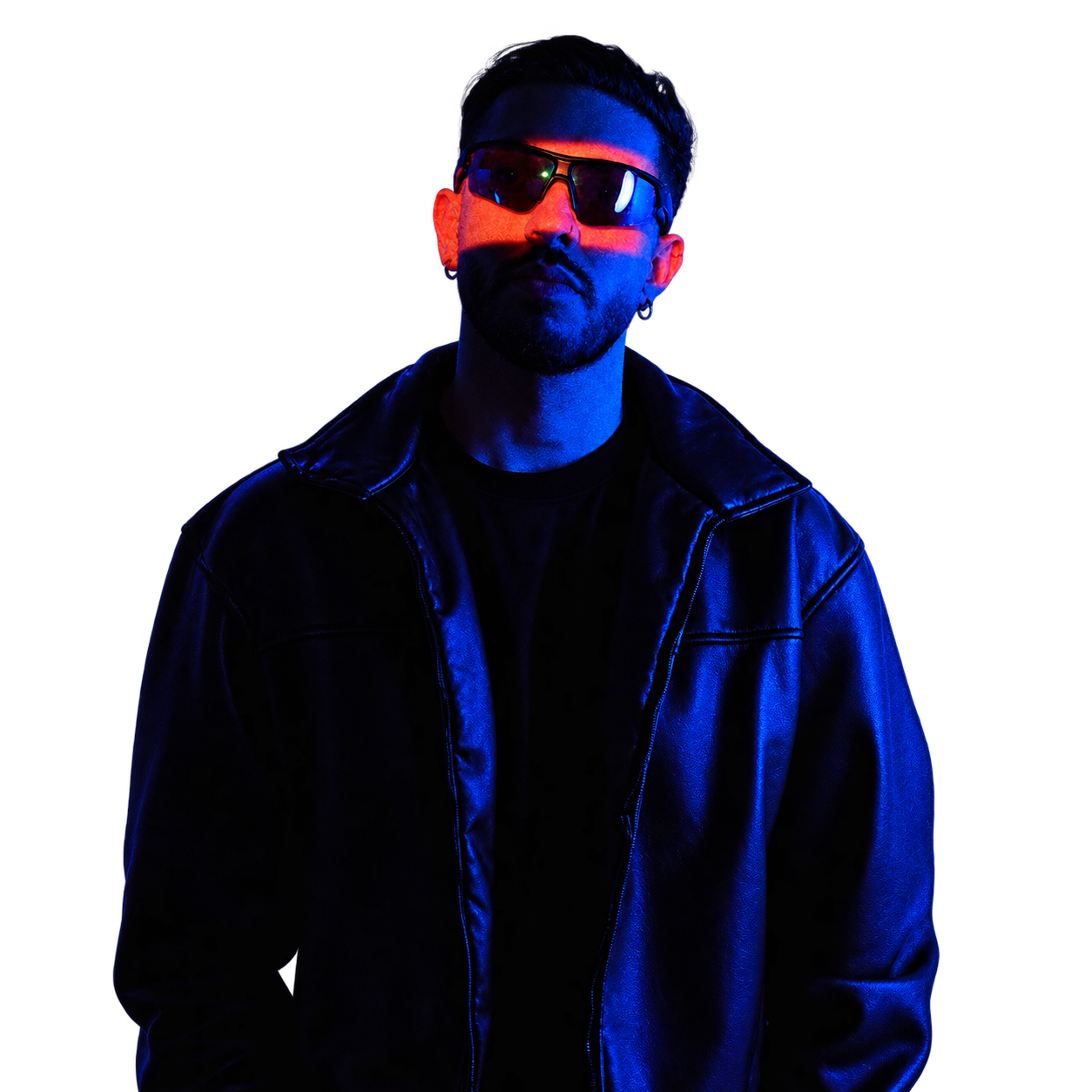 Close-up of BRAYNOD wearing sunglasses